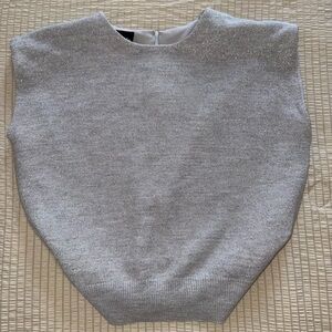 Vintage Silver Pierre Cardin Sleeveless Shoulder Pad Sweater medium